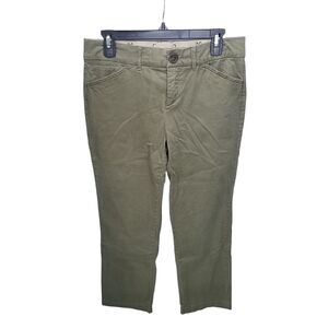 Khakis & Co. Womens Size 6 Green Solid Khaki Straight Leg Pants